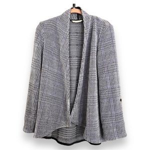 Soft Surroundings Warwick Topper Cozy Sweater Blazer Open Front Smokey Lavender
